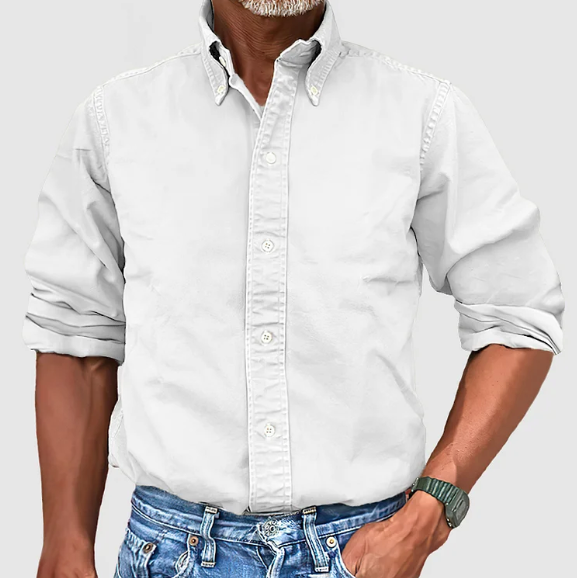 Button-Up-Hemd – Langarm – Mit Kragen – Jeanshemd – Herrenbekleidung-HauteBerlin