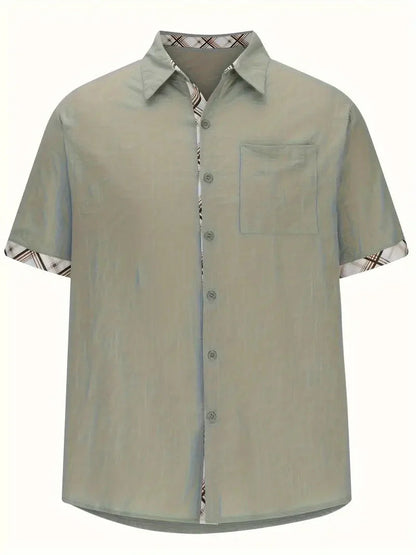 Button-Up Hemd - Umlegekragen - Brusttasche - Kurzarmhemd - Herrenhemd-HauteBerlin