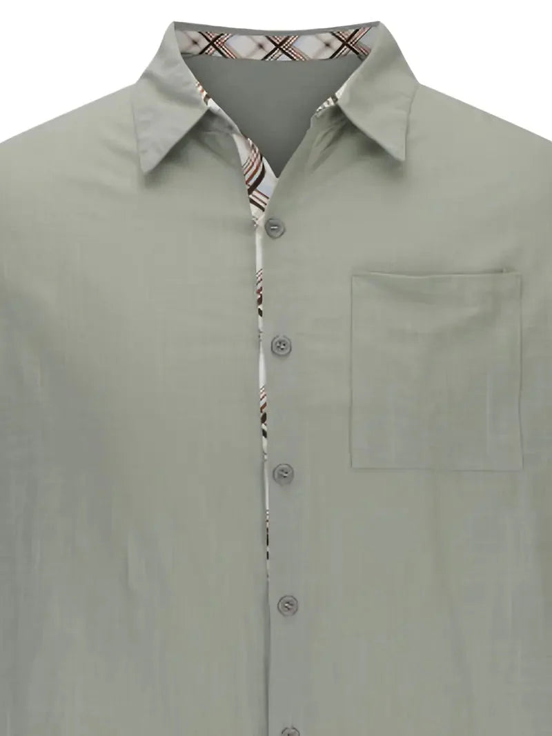 Button-Up Hemd - Umlegekragen - Brusttasche - Kurzarmhemd - Herrenhemd-HauteBerlin