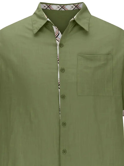 Button-Up Hemd - Umlegekragen - Brusttasche - Kurzarmhemd - Herrenhemd-HauteBerlin