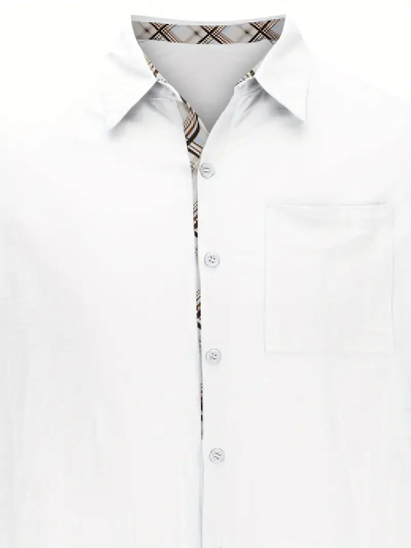 Button-Up Hemd - Umlegekragen - Brusttasche - Kurzarmhemd - Herrenhemd-HauteBerlin