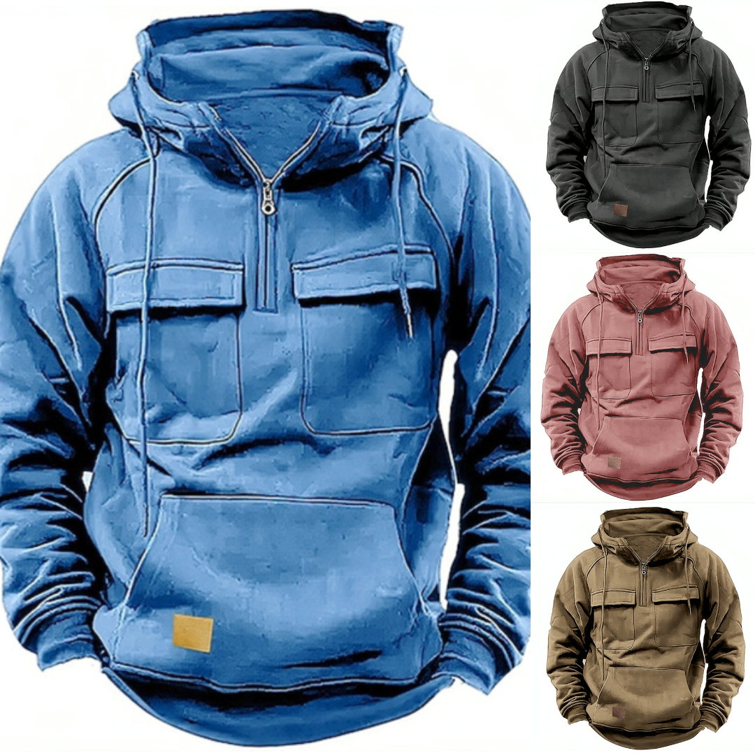 Cargo Hoodie – warmer, kuscheliger Herren-Freizeit-Kapuzenpullover-HauteBerlin