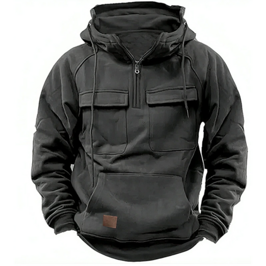 Cargo Hoodie – warmer, kuscheliger Herren-Freizeit-Kapuzenpullover-HauteBerlin