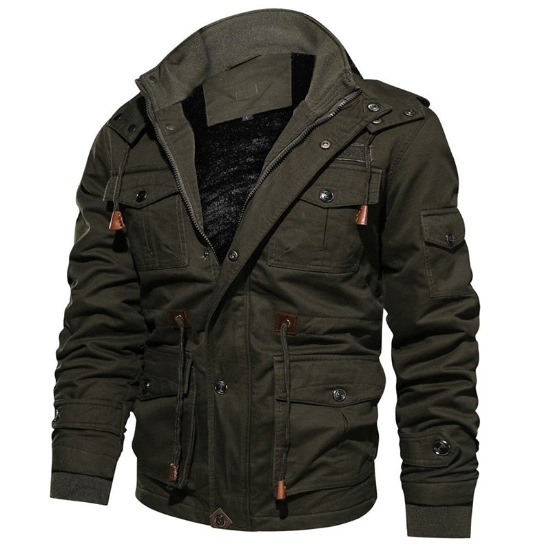 Cargo Jacket - Lässige Herrenjacke mit Kapuze und Fleece-Futter-HauteBerlin