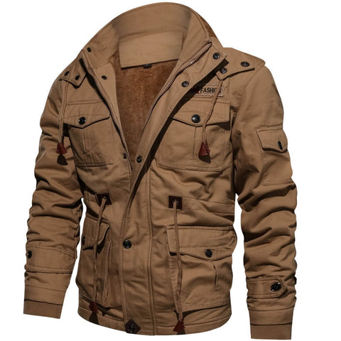Cargo Jacket - Lässige Herrenjacke mit Kapuze und Fleece-Futter-HauteBerlin