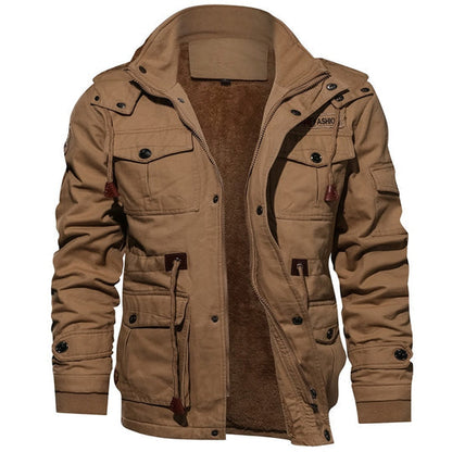 Cargo Jacket - Lässige Herrenjacke mit Kapuze und Fleece-Futter-HauteBerlin