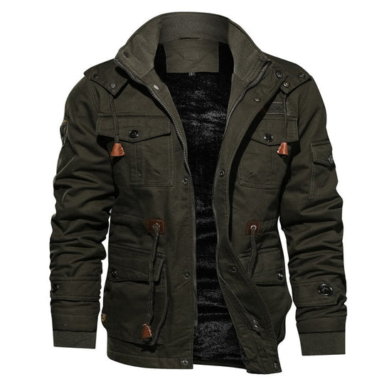 Cargo Jacket - Lässige Herrenjacke mit Kapuze und Fleece-Futter-HauteBerlin