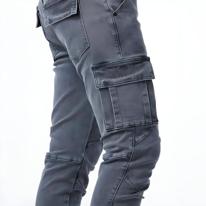 Cargo-Jeans – dehnbar – schmale Passform – Cargohosen – Herrenhosen-HauteBerlin