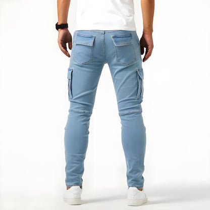 Cargo-Jeans – dehnbar – schmale Passform – Cargohosen – Herrenhosen-HauteBerlin