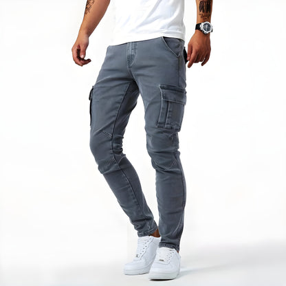 Cargo-Jeans – dehnbar – schmale Passform – Cargohosen – Herrenhosen-HauteBerlin