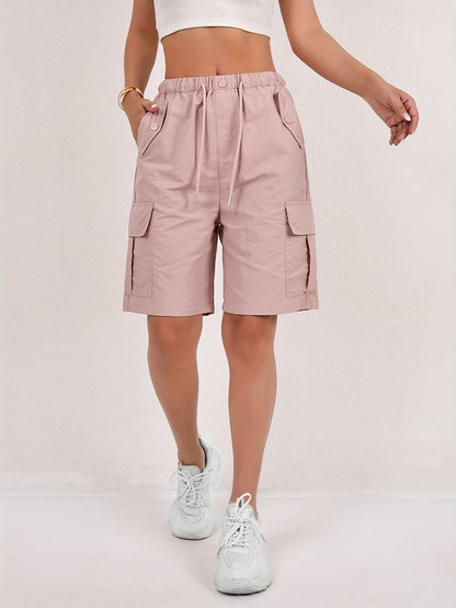 Cargo-Shorts – Elastischer Bund – Lockere Passform – Freizeit-Shorts – Damen-Shorts-HauteBerlin