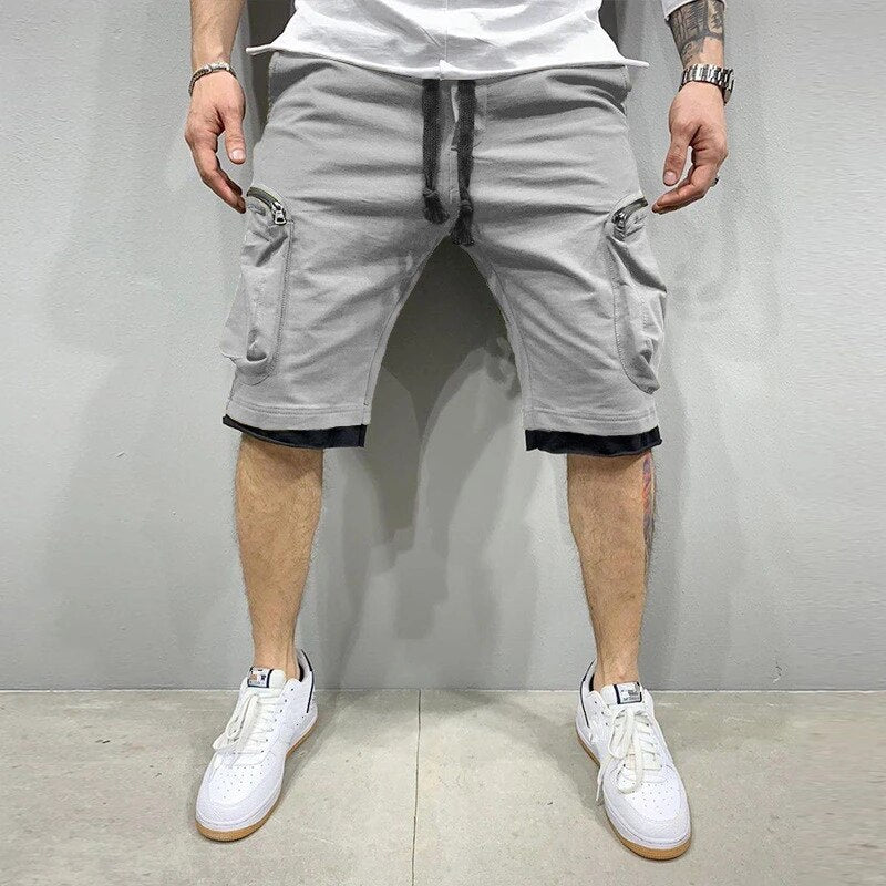 Cargo-Shorts – Kordelzug – Locker geschnitten – Cargo-Sweatshorts – Herrenbekleidung-HauteBerlin