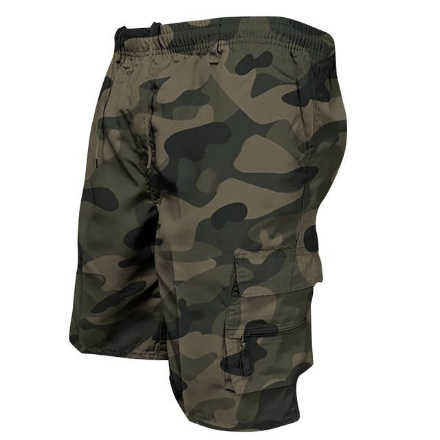 Cargo-Shorts – Lange Freizeit-Shorts für Herren mit mehreren Taschen und Camouflage-Muster-HauteBerlin