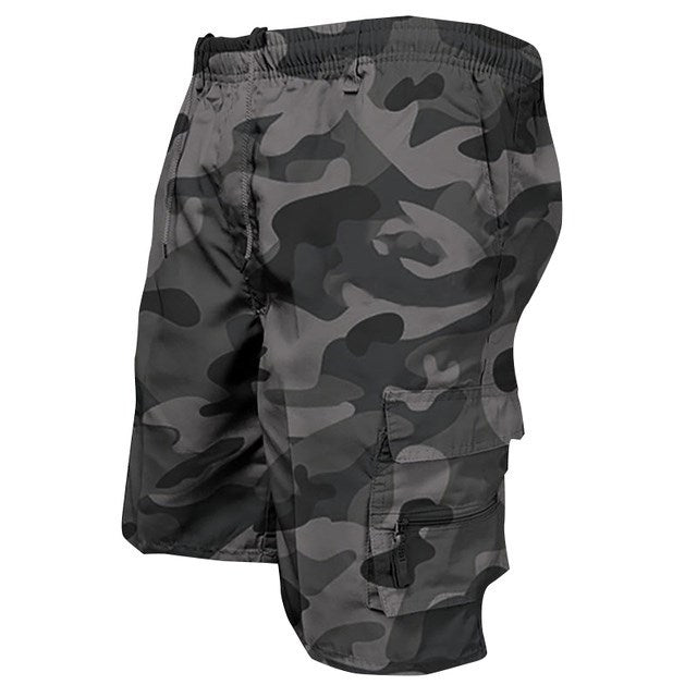 Cargo-Shorts – Lange Freizeit-Shorts für Herren mit mehreren Taschen und Camouflage-Muster-HauteBerlin
