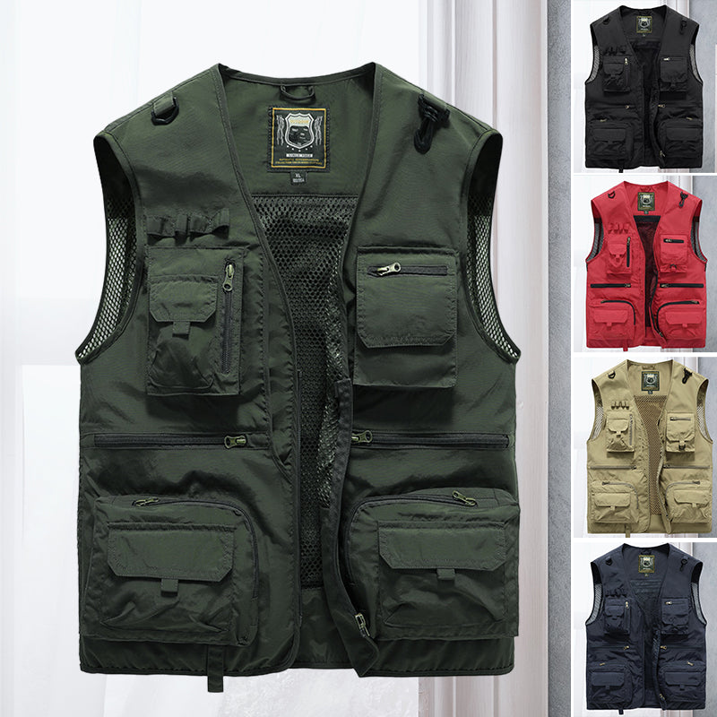 Cargo-Weste - Taktisch - Zip-Up - Arbeitsweste - Herrenweste-HauteBerlin