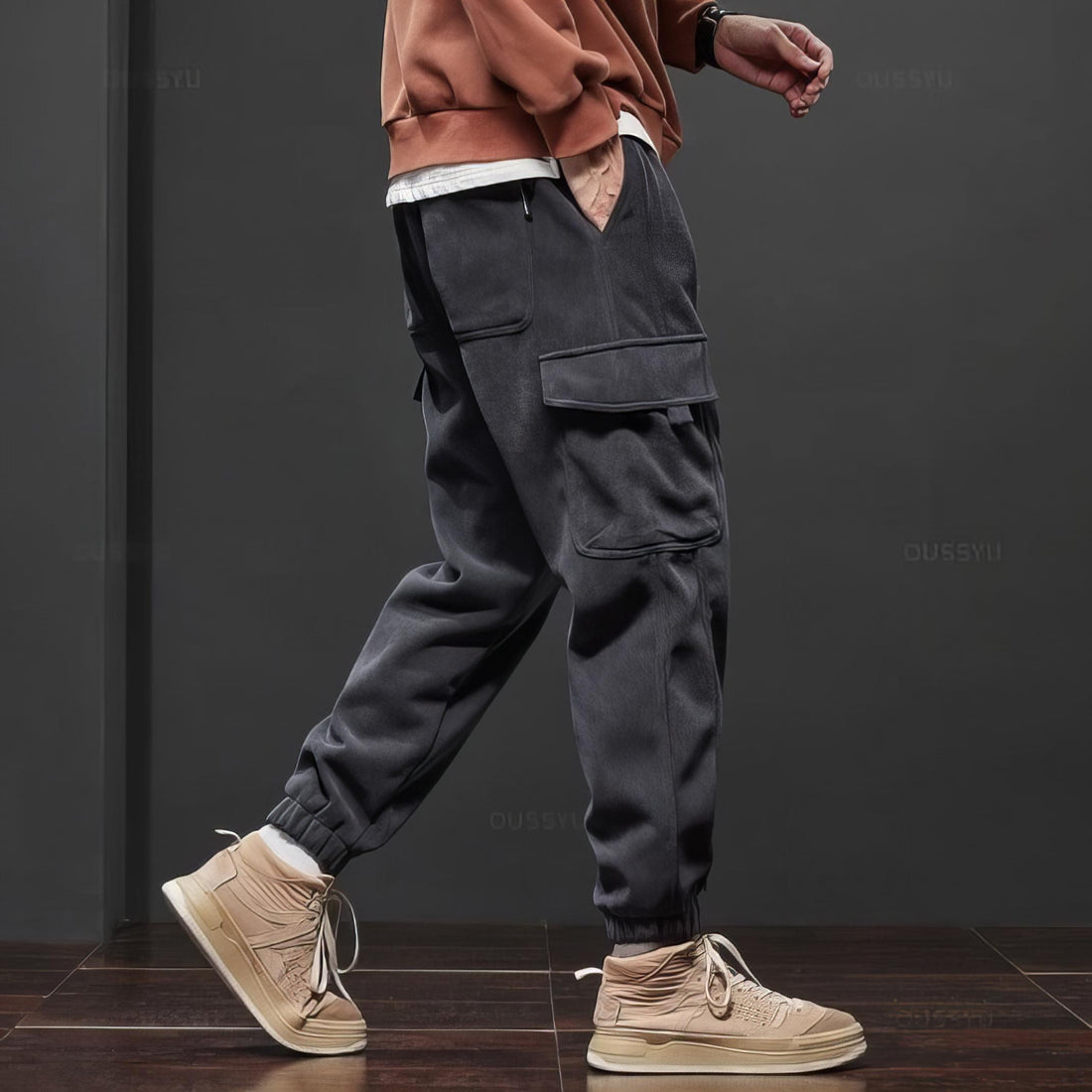 Cargohose - Samt - Loose Fit - Cargo Jogger - Herrenhosen-HauteBerlin