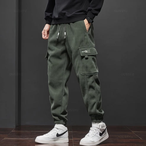 Cargohose - Samt - Loose Fit - Cargo Jogger - Herrenhosen-HauteBerlin