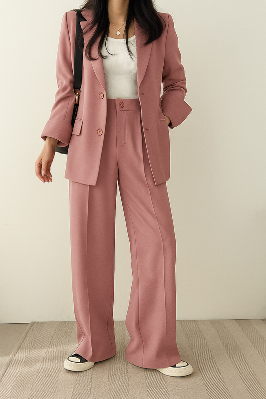 Blazer-Set – Formelles Set für Damen mit Plisseehose und Blazer