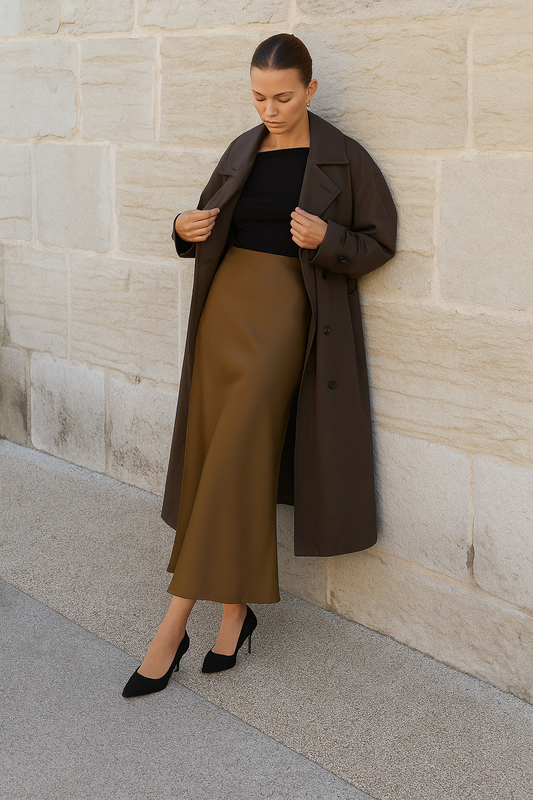 Satinrock - Fließender langer Maxirock für Frauen