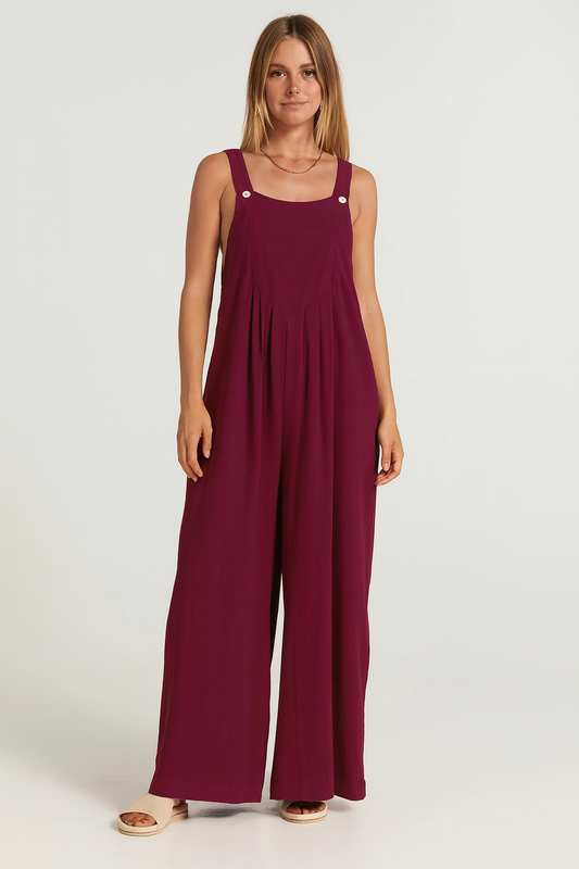 Damen-Latzhosen | Weites Bein | Lockere Passform | Jumpsuit | Overalls