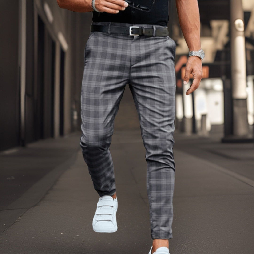 Chinos - Kariert - Stretch - Chino-Hosen - Herrenhosen-HauteBerlin