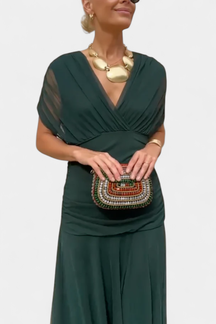 Cocktailkleid – Elegant – Fließend – Schulterfreies Kleid – Maxikleid-HauteBerlin