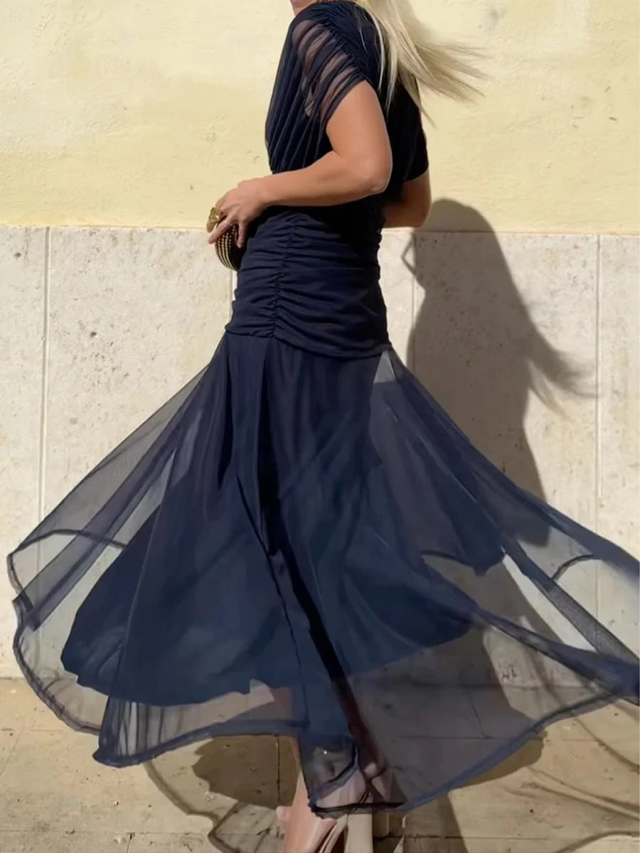 Cocktailkleid – Elegant – Fließend – Schulterfreies Kleid – Maxikleid-HauteBerlin