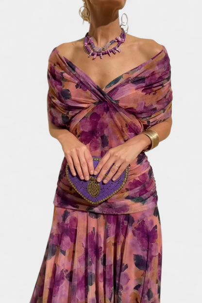Cocktailkleid – Elegant – Fließend – Schulterfreies Kleid – Maxikleid-HauteBerlin