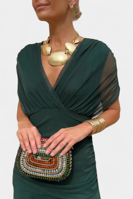 Cocktailkleid – Elegant – Fließend – Schulterfreies Kleid – Maxikleid-HauteBerlin