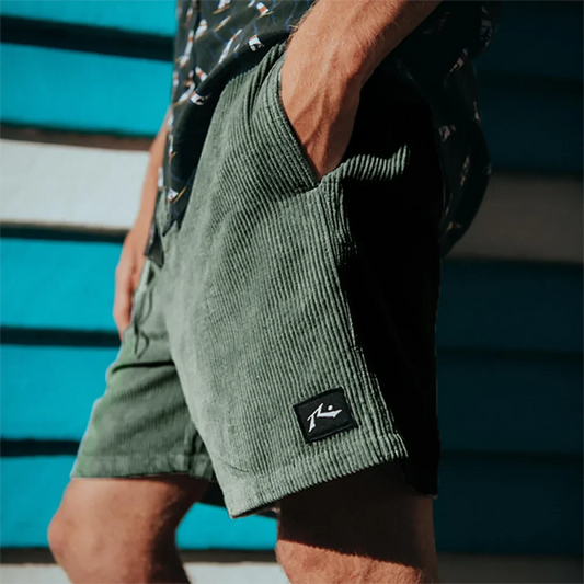 Cord Shorts - Herren Vintage Style Elastische Taille Sommer Shorts-HauteBerlin