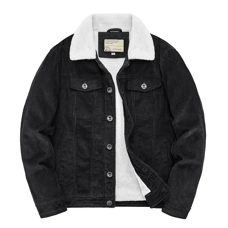 Cordjacke – Herren-Winterjacke mit Sherpa-Fleecefutter-HauteBerlin