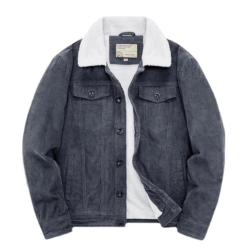 Cordjacke – Herren-Winterjacke mit Sherpa-Fleecefutter-HauteBerlin