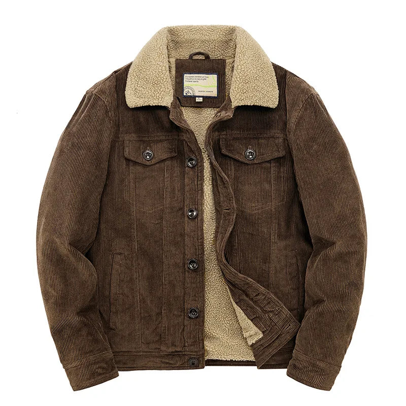 Cordjacke – Herren-Winterjacke mit Sherpa-Fleecefutter-HauteBerlin
