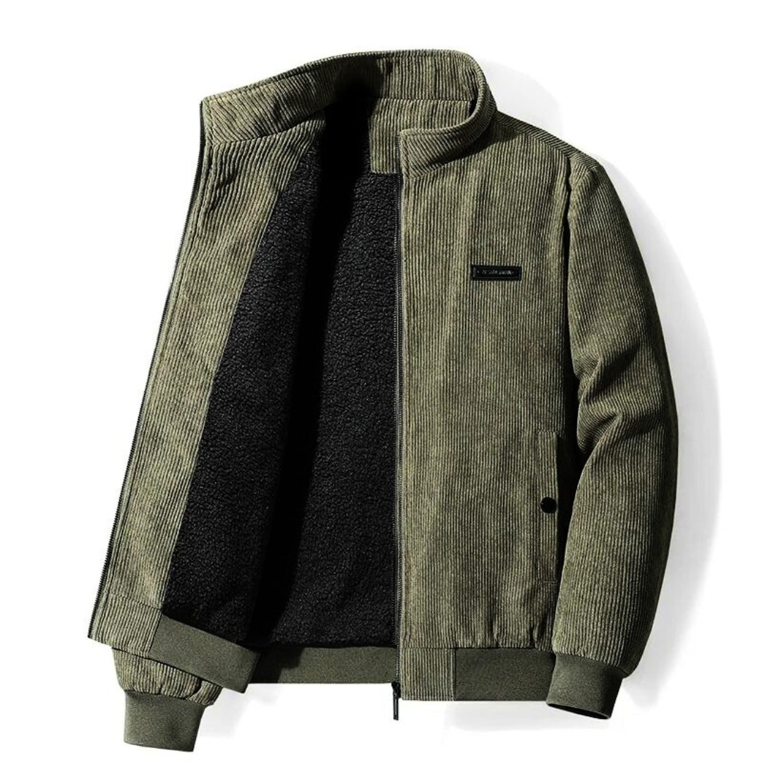 Cordjacke | mit Fleece gefüttert | mit Reißverschluss | Jacke mit Sherpa | Bomberjacke für Herren-HauteBerlin