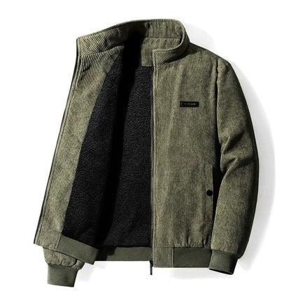 Cordjacke | mit Fleece gefüttert | mit Reißverschluss | Jacke mit Sherpa | Bomberjacke für Herren-HauteBerlin