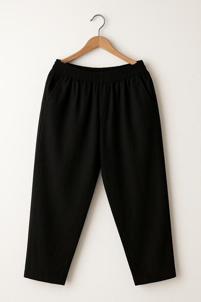 Cropped Pants - Damen Freizeithose mit elastischer Taille-HauteBerlin