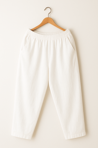 Cropped Pants - Damen Freizeithose mit elastischer Taille-HauteBerlin