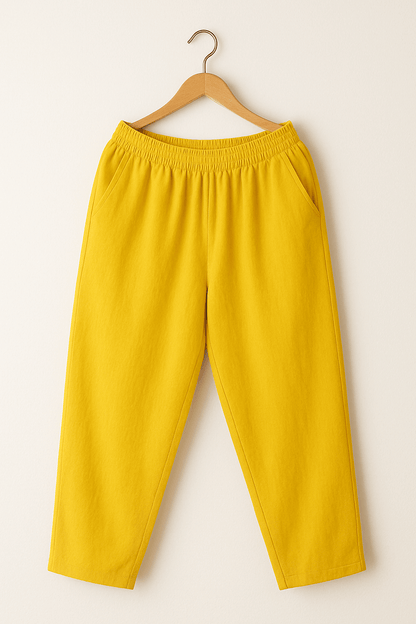Cropped Pants - Damen Freizeithose mit elastischer Taille-HauteBerlin