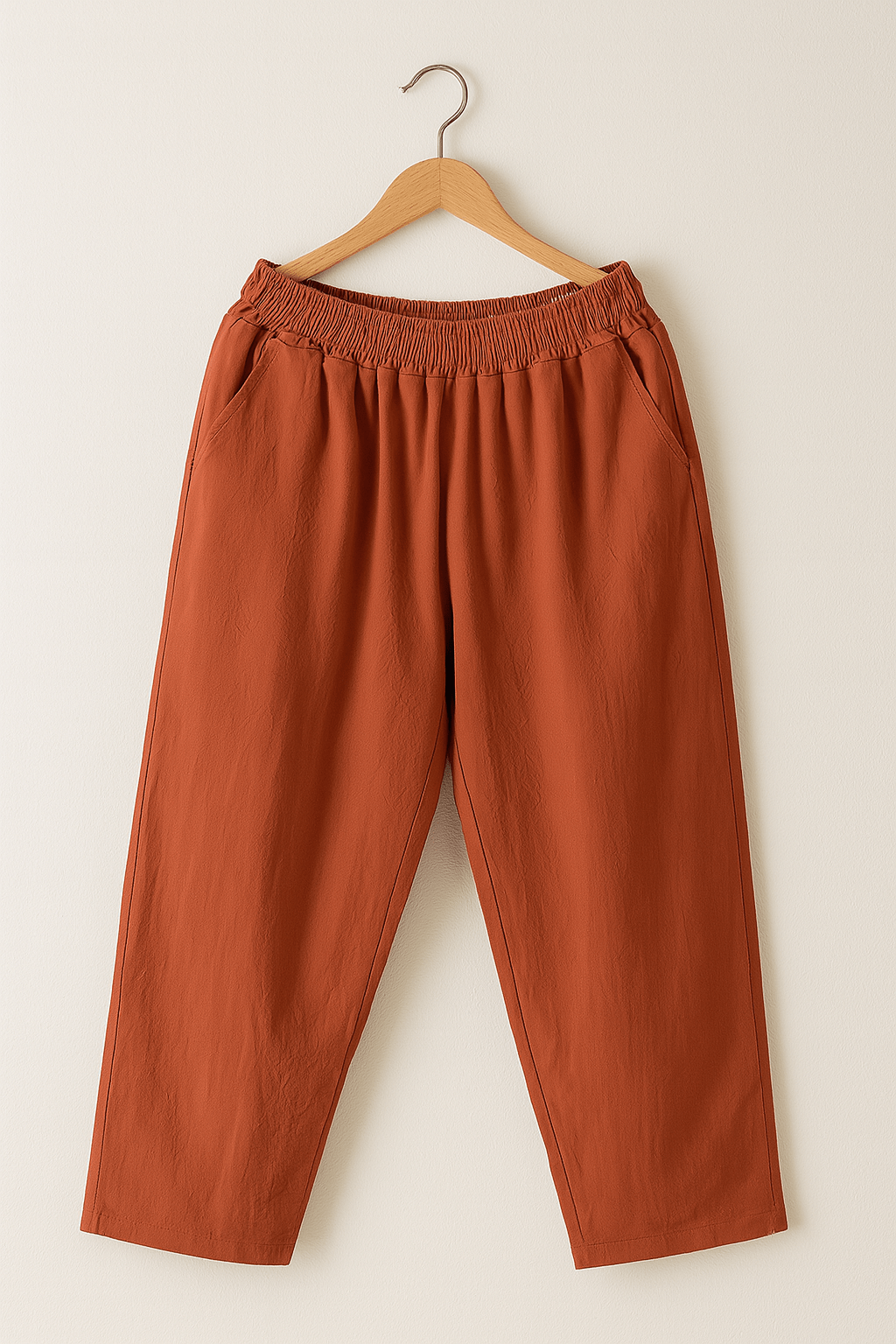 Cropped Pants - Damen Freizeithose mit elastischer Taille-HauteBerlin
