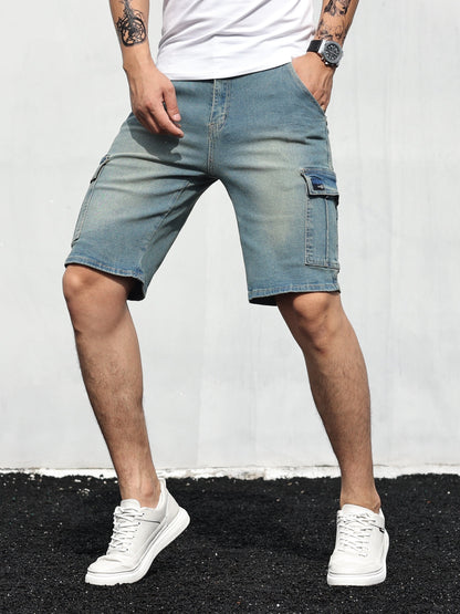 Denim Cargo Shorts | Casual | Stretch | Denim Shorts | Herren Shorts-HauteBerlin