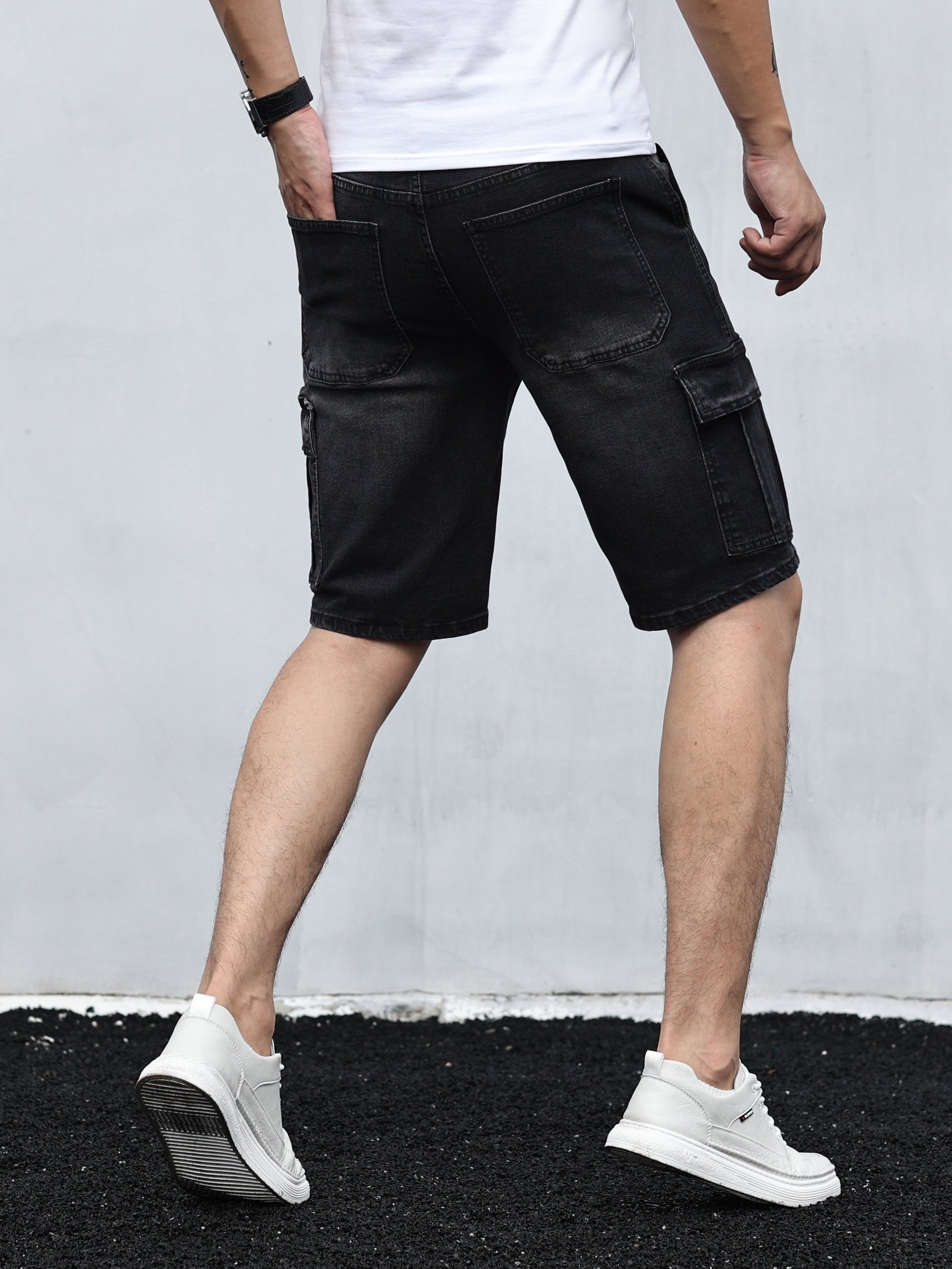 Denim Cargo Shorts | Casual | Stretch | Denim Shorts | Herren Shorts-HauteBerlin