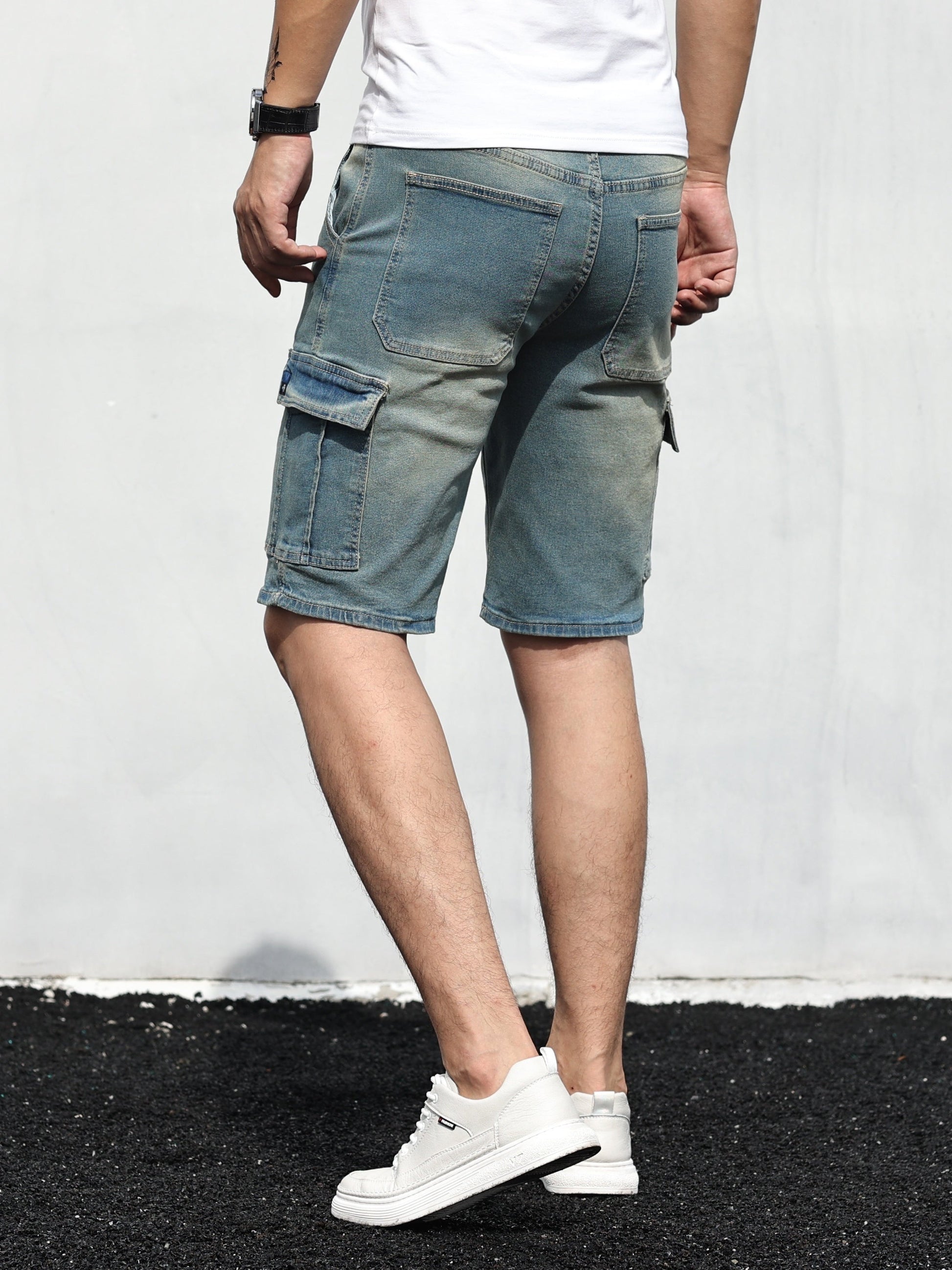 Denim Cargo Shorts | Casual | Stretch | Denim Shorts | Herren Shorts-HauteBerlin