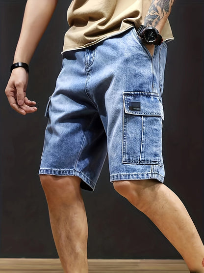 Denim Cargo Shorts | Casual | Stretch | Denim Shorts | Herren Shorts-HauteBerlin