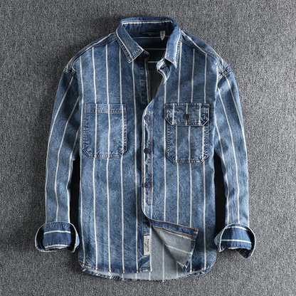 Denim-Hemd - Langarm - Brusttaschen - Hemd mit Knopfleiste - Herrenhemd-HauteBerlin