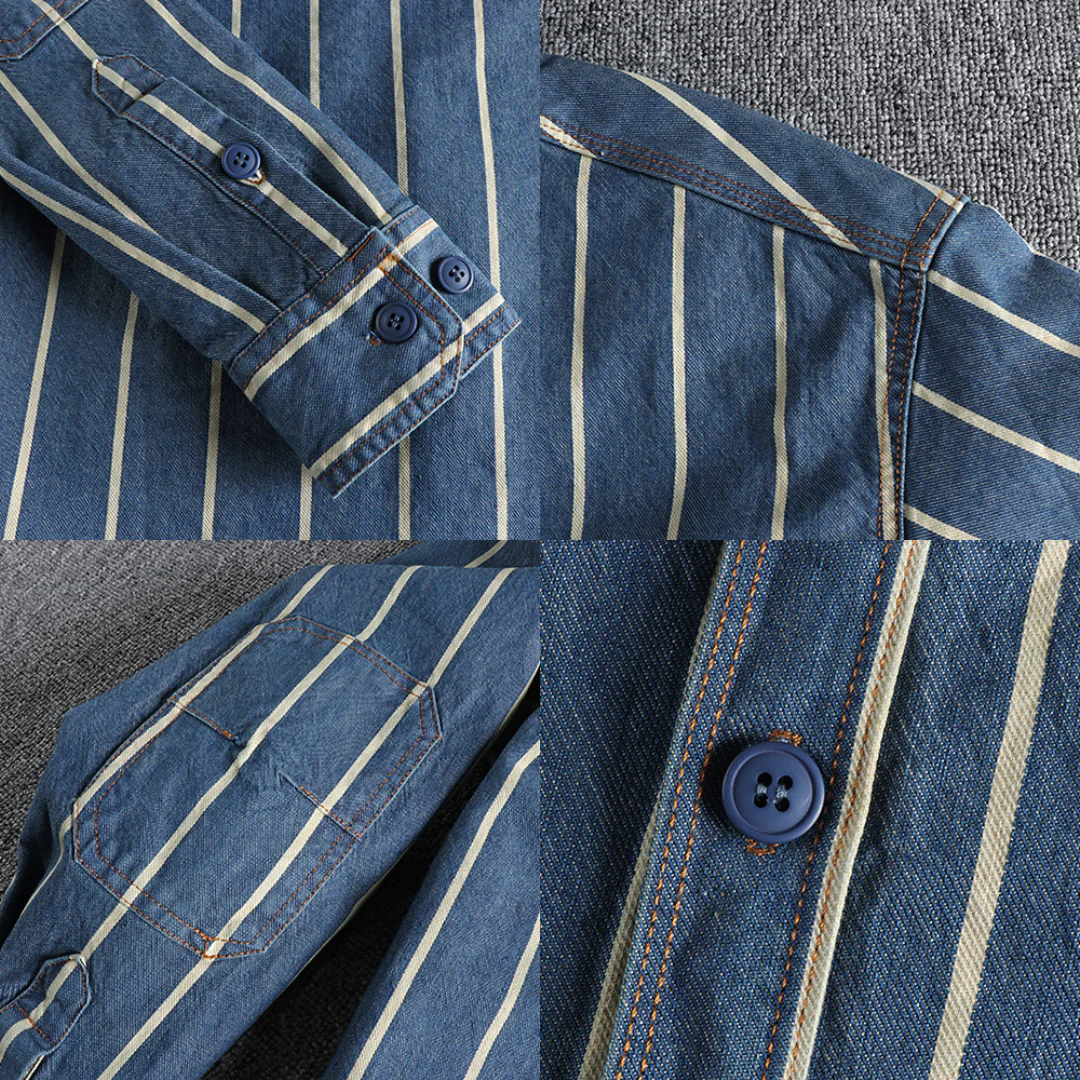 Denim-Hemd - Langarm - Brusttaschen - Hemd mit Knopfleiste - Herrenhemd-HauteBerlin