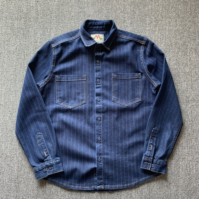 Denim-Hemd - Langarm - Brusttaschen - Hemd mit Knopfleiste - Herrenhemd-HauteBerlin
