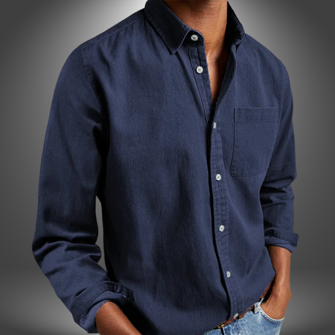 Denim Hemd | Langarm | Normale Passform | Button-Up Hemd | Herrenhemden-HauteBerlin
