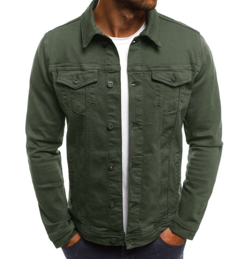 Denim-Jacke - Herren Button-Up Slim Fit Sommer Jeansjacke-HauteBerlin