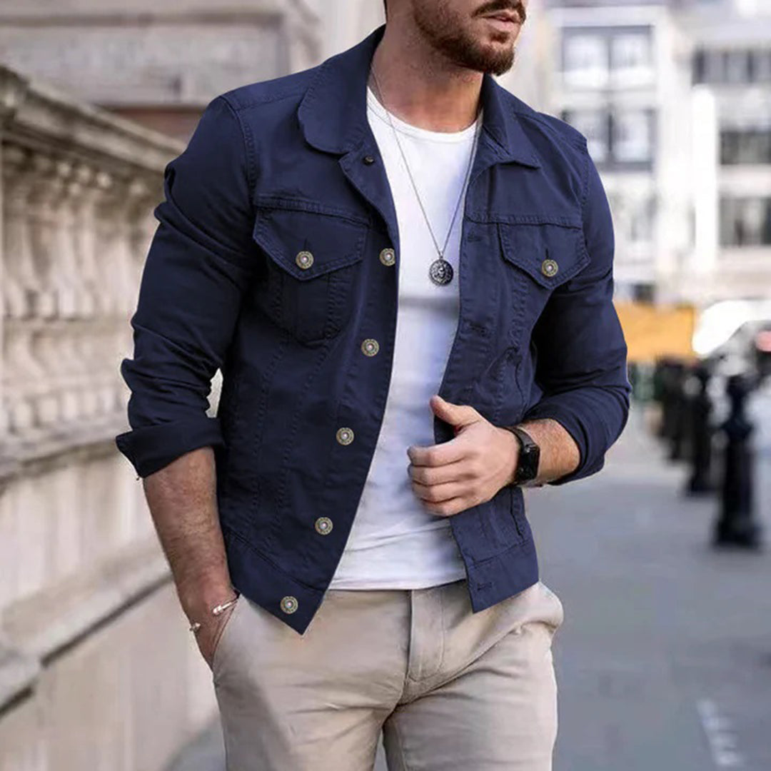 Denim Jacket | Brusttaschen | Slim Fit | Sommerjacke | Herrenjacke-HauteBerlin
