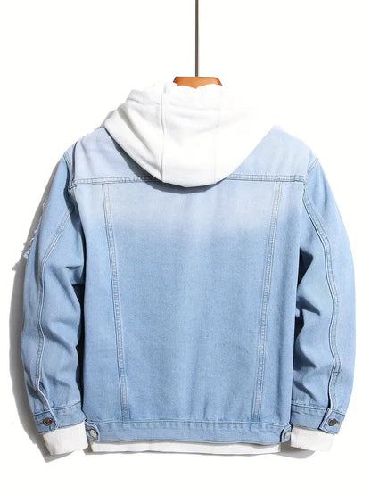 Denim Jacket - Casual - Hellblau - Jeansjacke mit Patches - Herrenjacke-HauteBerlin